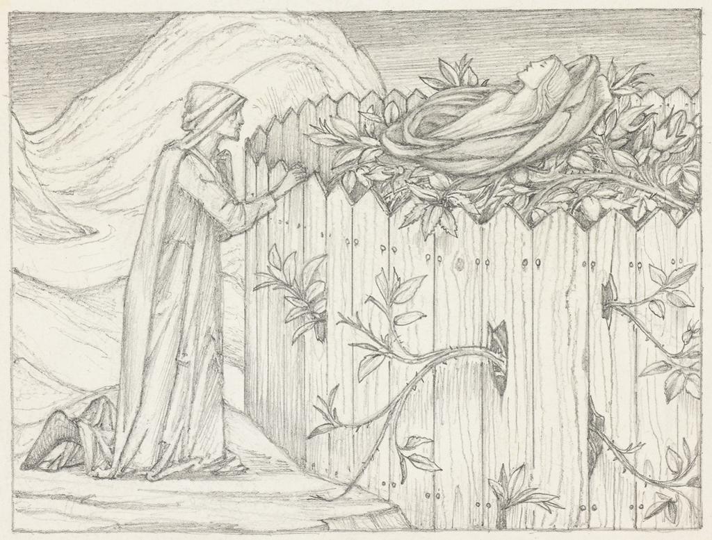 Edward Burne-Jones (1833-1898), Design for the end of 'The Roman de la rose' in the 'Kelmscott Chaucer'