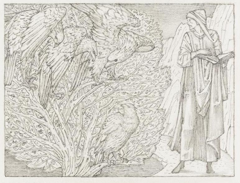 Edward Burne-Jones (1833-1898), Design for the beginning of the 'Parliament of Fowls' in the 'Kelmscott Chaucer', 1050.46