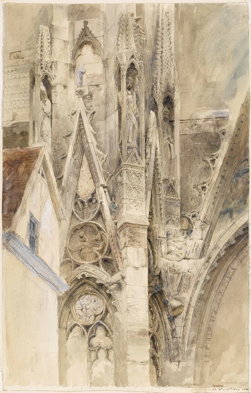 John Ruskin (1819-1900), Entrance to the South Transept  of Rouen Cathedral, 1854