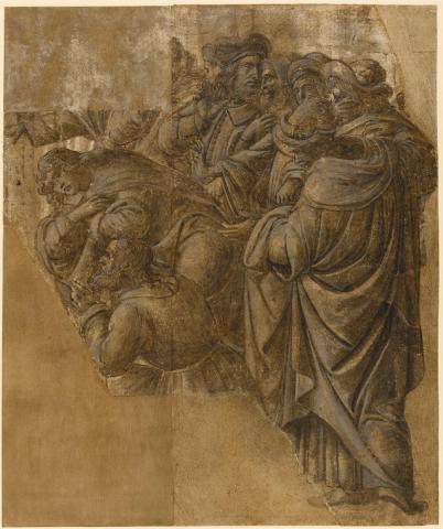 Alessandro Botticelli, two fragments of a cartoon of 'The Adoration of the Magi', 