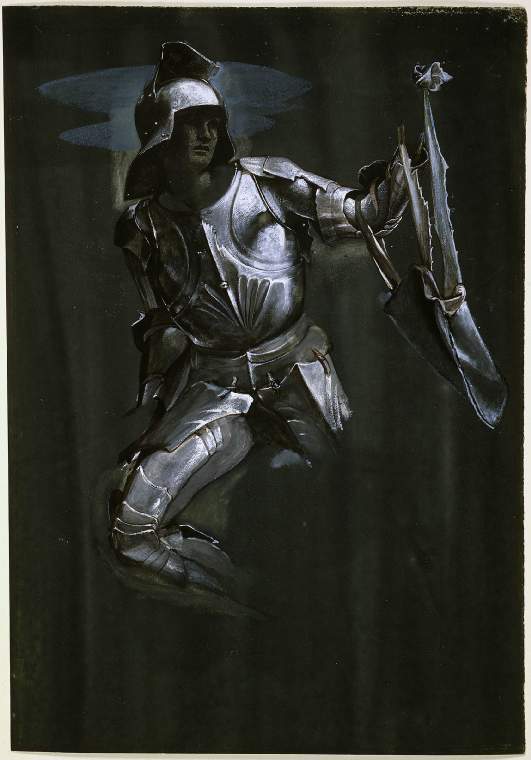 Edward Burne-Jones  (1833-1898), Study of Perseus in armour for 'The Finding of Medusa', 1880