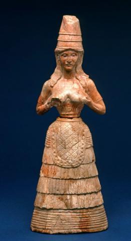 Marble statuette of a 'Cretan goddess' Modern imitation of a type of figure made in Crete c. 1700-1600 BC