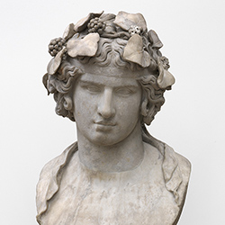 Marble head of Antinous, Roman, c.130-140 AD