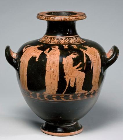 Red-figured hydria (water-jar) Four women Athens, c.440 BC